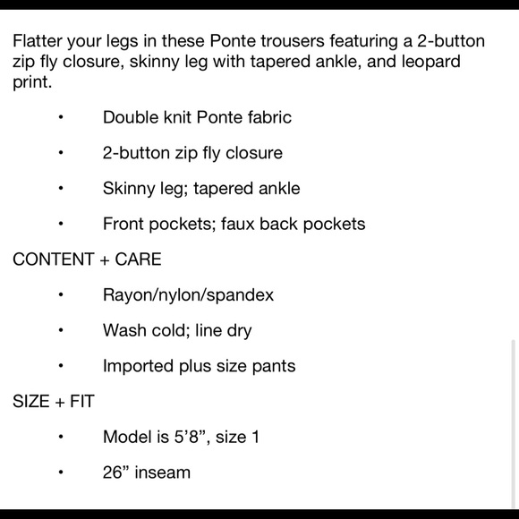 Torrid Leopard Print Stretch Ankle Skinny Ponte Pants 14 NWTs - Picture 4 of 5